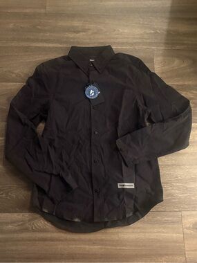 The Hundreds Kirk Woven Long Sleeve Button Down in Black